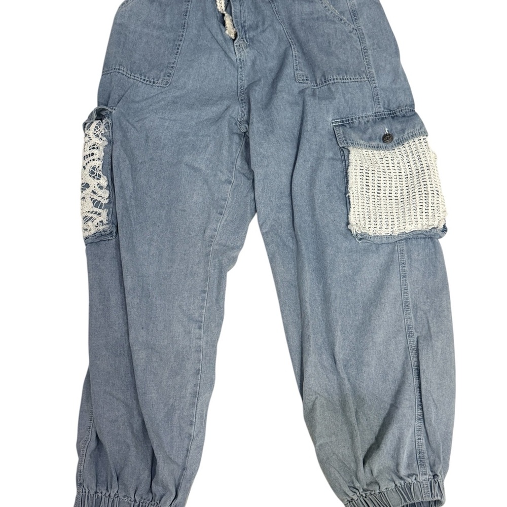 Pol size M Blue Cargo Pants with Lace Pockets